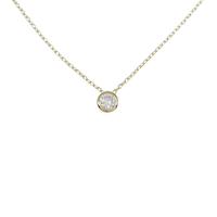 K18YG ソリティア ダイヤモンドネックレス