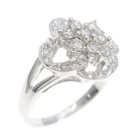 K18WG フラワー ダイヤモンドリング