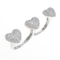 K18WG ハート パヴェ ダイヤモンドリング