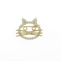 K18YG キャット ダイヤモンドブローチ