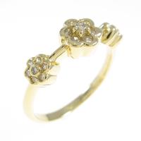 K18YG フラワー ダイヤモンドリング