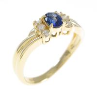 K18YG リボン サファイヤリング