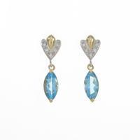 K18YG／PT ブルートパーズピアス