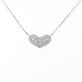 K10WG／750WG ハート パヴェ ダイヤモンドネックレス