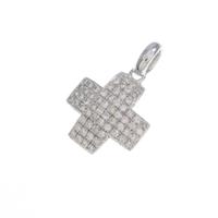 K18WG クロス ダイヤモンドペンダント