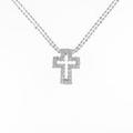 K18WG クロス ダイヤモンドネックレス
