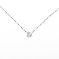 K18WG ソリティア ダイヤモンドネックレス