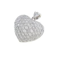 【PTJW-5aa】PT パヴェ ハート ダイヤモンドペンダント5％引き