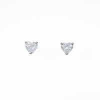 【リメイク】プラチナ／ST ダイヤモンドピアス 0．406ct・0．408ct・F・SI2?I1・ハートシェイプ