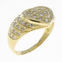 K18YG ハート ダイヤモンドリング