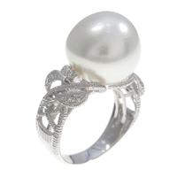 K18WG シロチョウパールリング