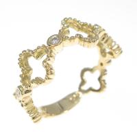 K18YG クローバー ダイヤモンドリング