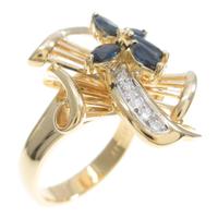 K18YG／PT サファイヤリング