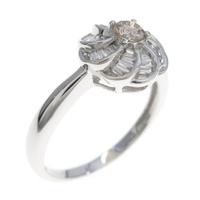 K18WG フラワー ダイヤモンドリング