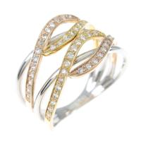 K18スリーカラー ダイヤモンドリング