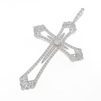 750WG クロス ダイヤモンドペンダント