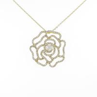 K18YG ローズ ダイヤモンドネックレス