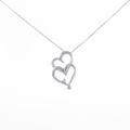 K10WG ハート ダイヤモンドネックレス