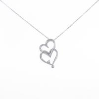 K10WG ハート ダイヤモンドネックレス