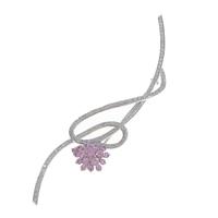 750WG ピンクサファイヤブローチ