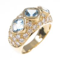 K18YG ブルートパーズリング