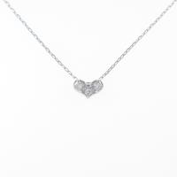 K18WG ハート ダイヤモンドネックレス