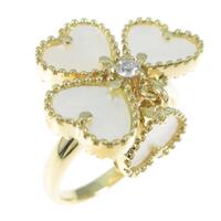 K18YG クローバー マザーオブパールリング