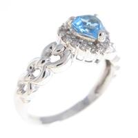 K14WG ハート ブルートパーズリング