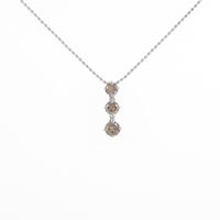 K18WG スリーストーン ダイヤモンドネックレス