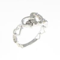 K18WG ハート ダイヤモンド ピンキーリング