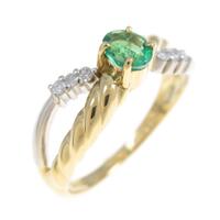 K18YG／PT エメラルドリング