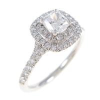 ティファニー ソレスト リング 0．39ct・D・VVS2・クッションカット