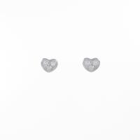 K18WG ハート ダイヤモンドピアス