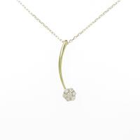 K18YG フラワー ダイヤモンドネックレス