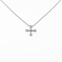 750WG／K18WG クロス ダイヤモンドネックレス