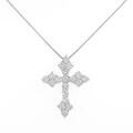 K18WG クロス ダイヤモンドネックレス