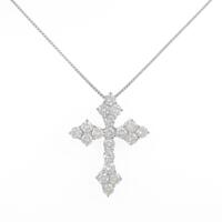 K18WG クロス ダイヤモンドネックレス