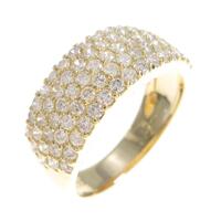 K18YG パヴェ×ハーフエタニティ ダイヤモンドリング