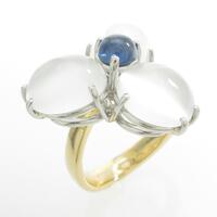 750YG／PT フラワー ムーンストーンリング