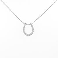 K14WG ホースシュー ダイヤモンドネックレス