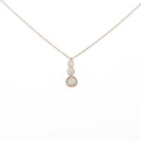 K18PG スリーストーン ダイヤモンドネックレス