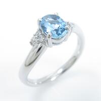 K18WG アクアマリンリング