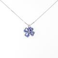 K18WG クローバー タンザナイトネックレス