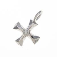 K18WG クロス ダイヤモンドペンダント