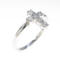 K18WG クロス ダイヤモンドリング