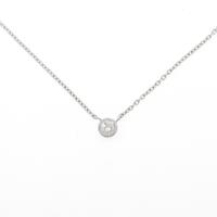 K18WG ソリティア ダイヤモンドネックレス