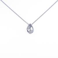 K18WG ドロップ ダイヤモンドネックレス