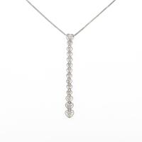 K18WG ハート ダイヤモンドネックレス