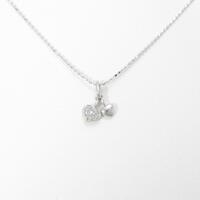 K18WG ハート ダイヤモンドネックレス