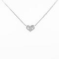 K18WG ハート ダイヤモンドネックレス